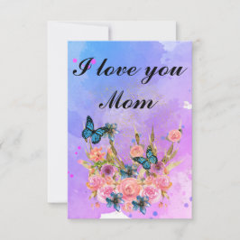 Floral Ephemera vibrant color pink art Dankeskarte