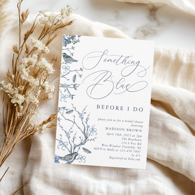 Floral etwas Blau, bevor ich Brautparty mache Einladung (Von Creator hochgeladen)