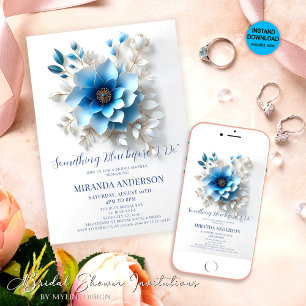 Floral etwas Blau, bevor ich Brautparty mache Einladung
