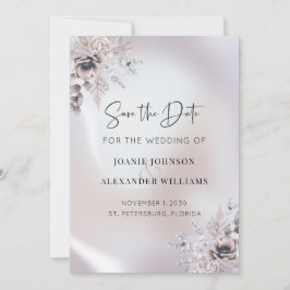 Floral Eucalyptus Luxe Pearl Wedding Save The Date