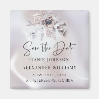 Floral Eucalyptus Luxe Pearl Wedding Save the Date
