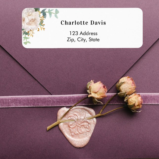Floral eucalyptus white return address label (Von Creator hochgeladen)