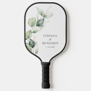 Floral Eukalyptusblätter Schrift Benutzerdefiniert Pickleball Schläger