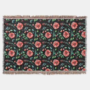 Floral Exotische Blume und Blätter Muster-45654 Decke