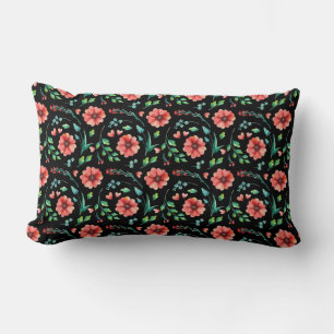 Floral Exotische Blume und Blätter Muster-45654 Lendenkissen