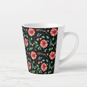 Floral Exotische Blume und Blätter Muster-45654 Milchtasse