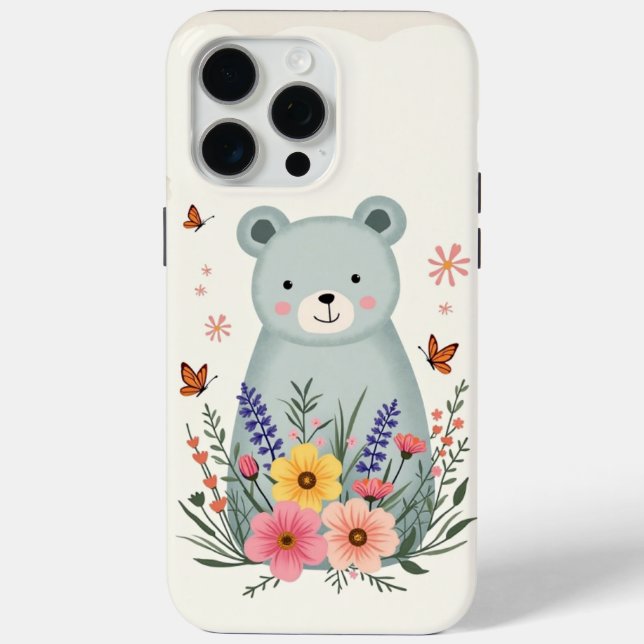 Floral Fable Bear Phone Case (Rückseite)