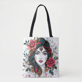 Floral  Face – Boho Beauty Tote