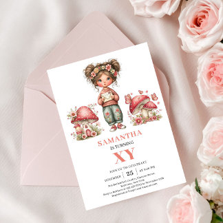 Floral Fairy 3. Geburtstag Blush Rosa Einladungska Einladung