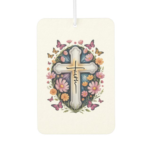 Floral Faith Cross Autolufterfrischer (Vorderseite)