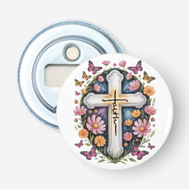 Floral Faith Cross Flaschenöffner