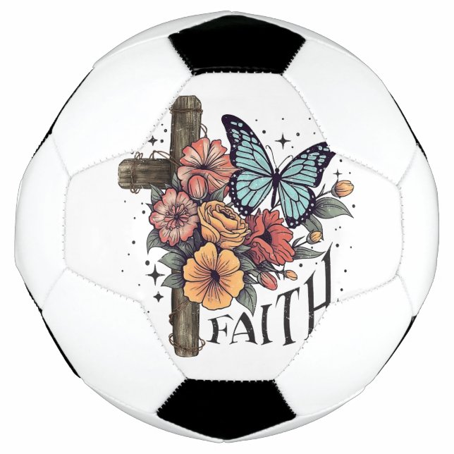 Floral Faith Cross Fußball (Vorderseite)