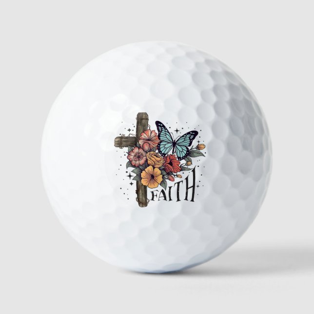 Floral Faith Cross Golfball (Vorderseite)