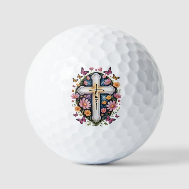 Floral Faith Cross Golfball (Vorderseite)