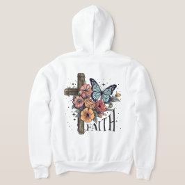 Floral Faith Cross Hoodie