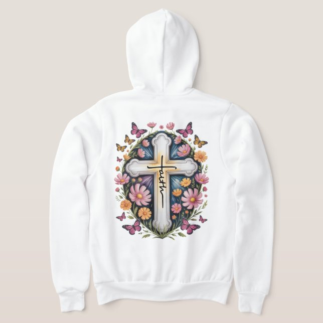 Floral Faith Cross Hoodie (AblageHinten)
