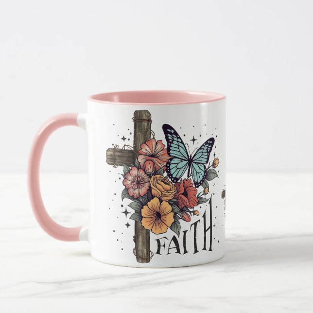 Floral Faith Cross Tasse (Links)
