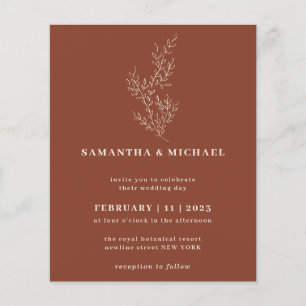 Floral Fall Boho Terracotta braunes Botanisches Bu Flyer