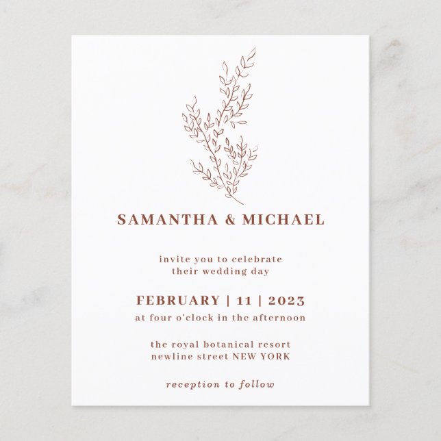 Floral Fall Boho Terracotta Indie Botanisches Budg Flyer (Vorne)