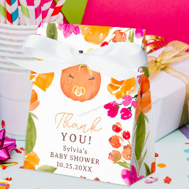 Floral Fall cute little pumpkin baby shower Geschenkschachtel