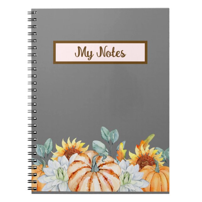 Floral Fall Inspirier School Notizblock (Vorderseite)