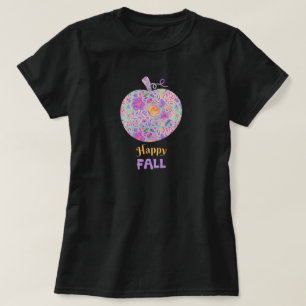 Floral Fall Pumpkin glücklichen Fall Zitat T-Shirt