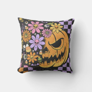 Floral Fall Pumpkin Halloween Kissen