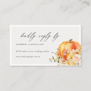 Floral Fall Pumpkin Online Wedding Website UAWG Begleitkarte