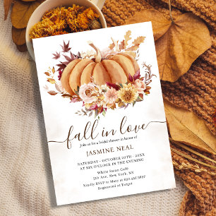 Floral Fall Pumpkin Rückgang des Brautparty der Einladung