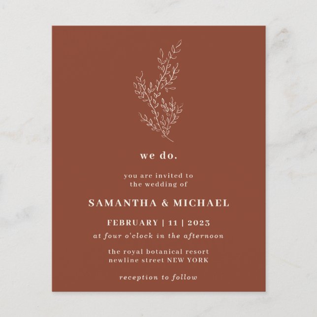 Floral Fall Terracotta Haushalt Brown wir tun Flyer (Vorne)