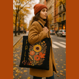 Floral Fall Vibes-Gold skizzierte moderne Typograf