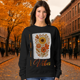 Floral Fall Vibes-Gold skizzierte moderne Typograf Sweatshirt