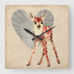 Floral Falock Quadratische Wanduhr