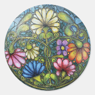 Floral Family Circle Runder Aufkleber
