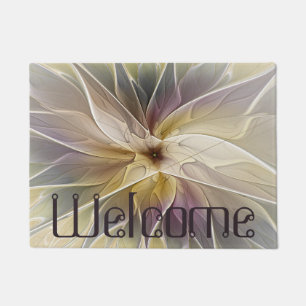 Floral Fantasy Gold Eggue Abstrakte Kunst Text Fußmatte