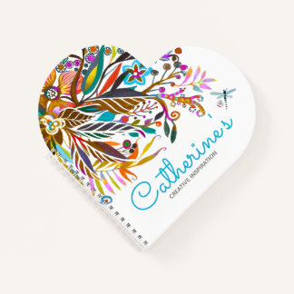 Floral Fantasy Heart Notizbuch