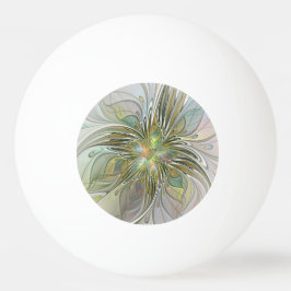 Floral Fantasy Modern Fractal Art Flower With Gold Tischtennisball