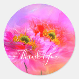 Floral Fantasy vielen Dank Runder Aufkleber