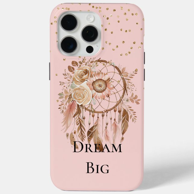 Floral Feathers Dream Catcher Case-Mate iPhone Hülle (Rückseite)