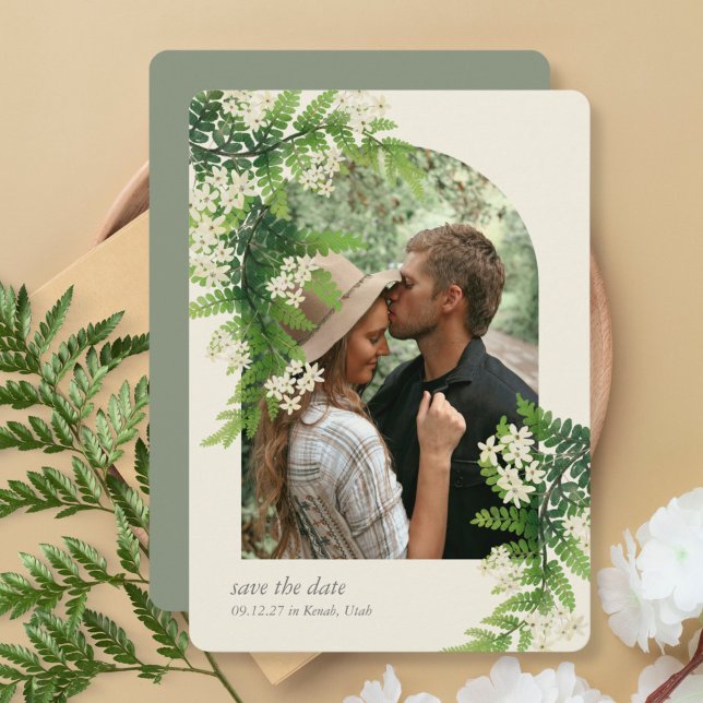 Floral Ferns Wedding Save the Date (Von Creator hochgeladen)