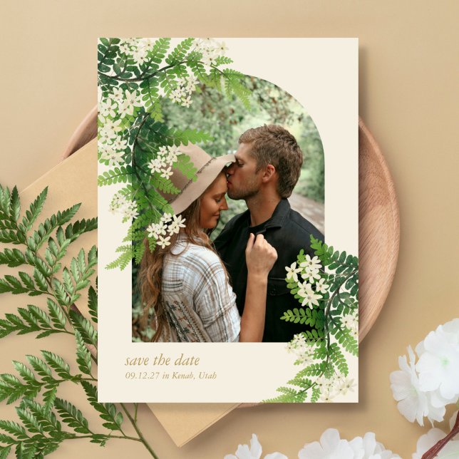 Floral Ferns Wedding Save the Date (Von Creator hochgeladen)