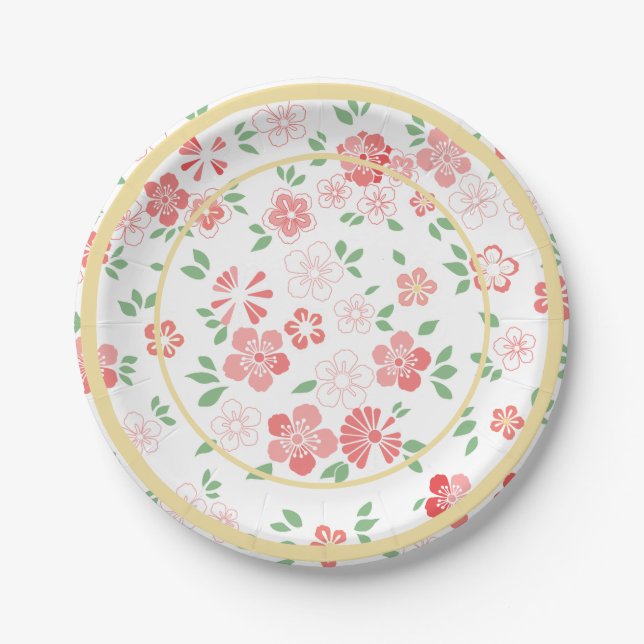 Floral Festival Pattern Pappteller (Vorderseite)