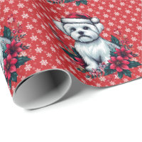 Floral festlicher maltesischer Hund mit Weihnachts