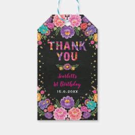 Floral Fiesta Birthday Little Senorita Vielen Dank Geschenkanhänger