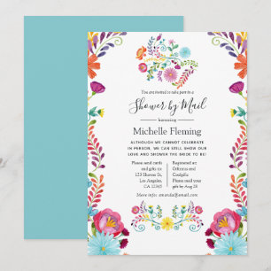 Floral Fiesta-Braut- oder Babyparty per Post Einladung