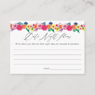Floral Fiesta Brautparty Date Night Ideen Begleitkarte