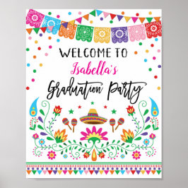 Floral Fiesta Graduierungsparty Begrüßungsuntersch Poster