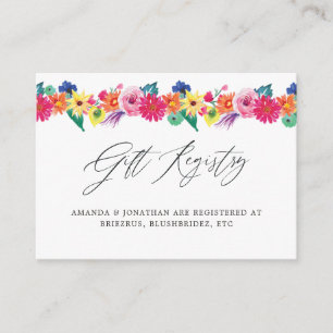 Floral Fiesta Hochzeitsgeschenk-Registry Begleitkarte