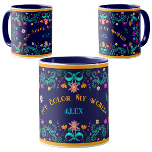 Floral Fiesta mexikanische Folkkunst Du färbst mei Tasse