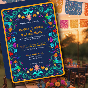 Floral Fiesta Mexikanische Volksmusik Hochzeit Einladung